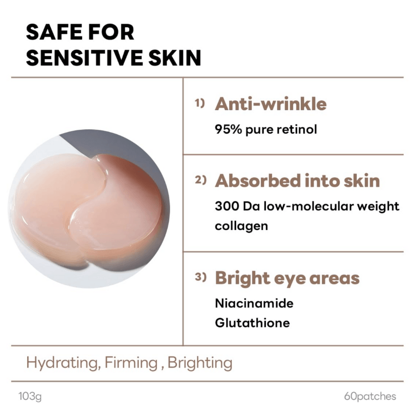 韩国 MEDIHEAL美迪惠尔 可莱丝  视黄醇胶原蛋白眼部安瓿贴片、水凝胶眼垫含 95% 视黄醇和 5 种微胶原蛋白