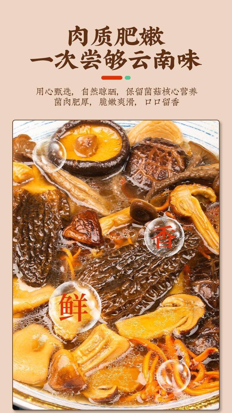 菌香传奇 云南山珍菌菇包 菌汤包 炖鸡煲汤滋补健康美味 甄选羊肚菌鸡油菌杏鲍菇 虫草花茶树菇 松茸食材干货汤料包 【鲜美养生一锅端】100g 1袋