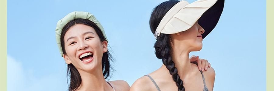 BENEUNDER蕉下 女士百褶贝壳黑胶防晒帽子 夏季遮阳帽 防晒防紫外线 象牙米55-58cm