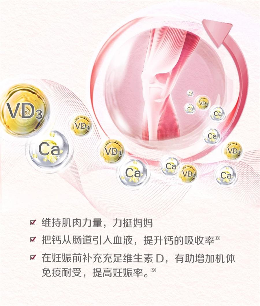 【中国直邮】 钙尔奇 孕妇钙片柠檬酸钙维生素d3全孕期哺乳期女性补钙  60粒/罐