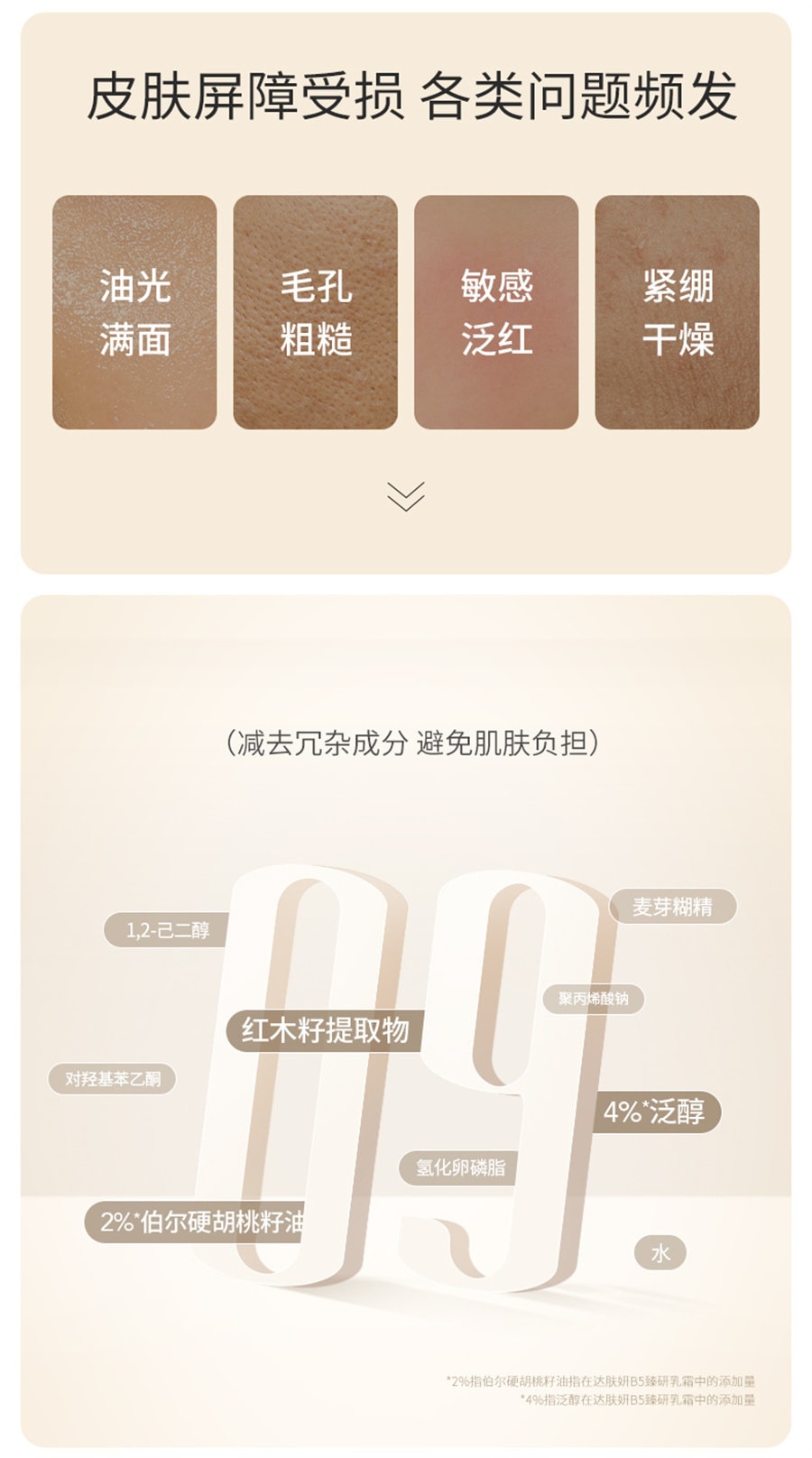 【中国直邮】达肤妍 09保湿面霜B5臻研面霜50g补水舒缓修护滋润女男士护肤 50g