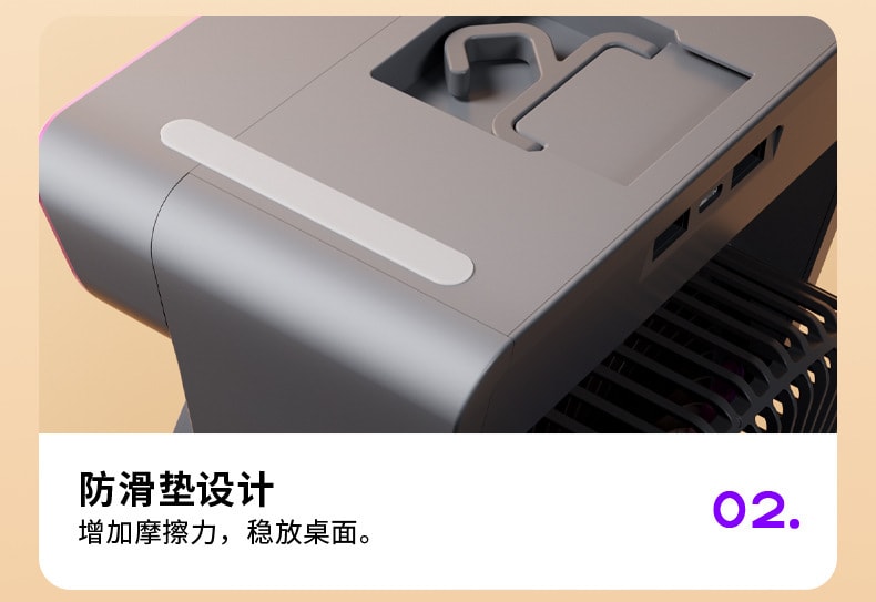 【中国直邮】CNON潮弄  智能桌面风扇家用电风扇台式迷你电扇空气循环扇  深空灰-充电版
