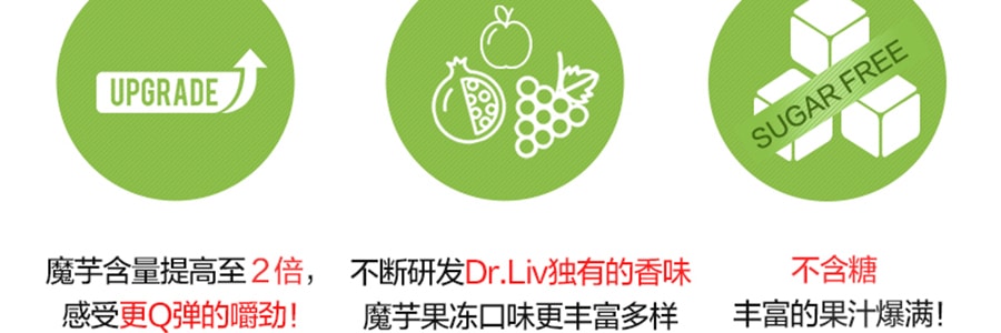 韩国DRLIV 低糖低卡蒟蒻果冻 绿葡萄味 150g x10个 代餐 膳食补充剂 满满的饱腹感