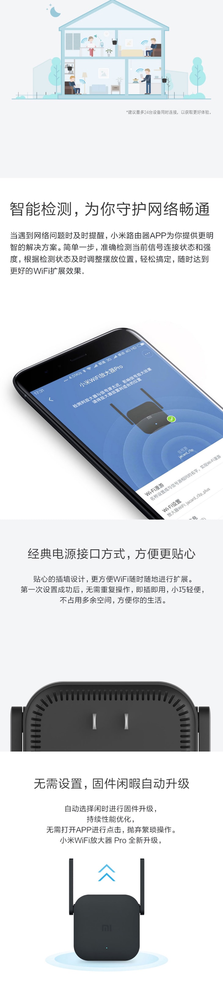 【中國直郵】小米有品小米WiFi放大器Pro 黑色