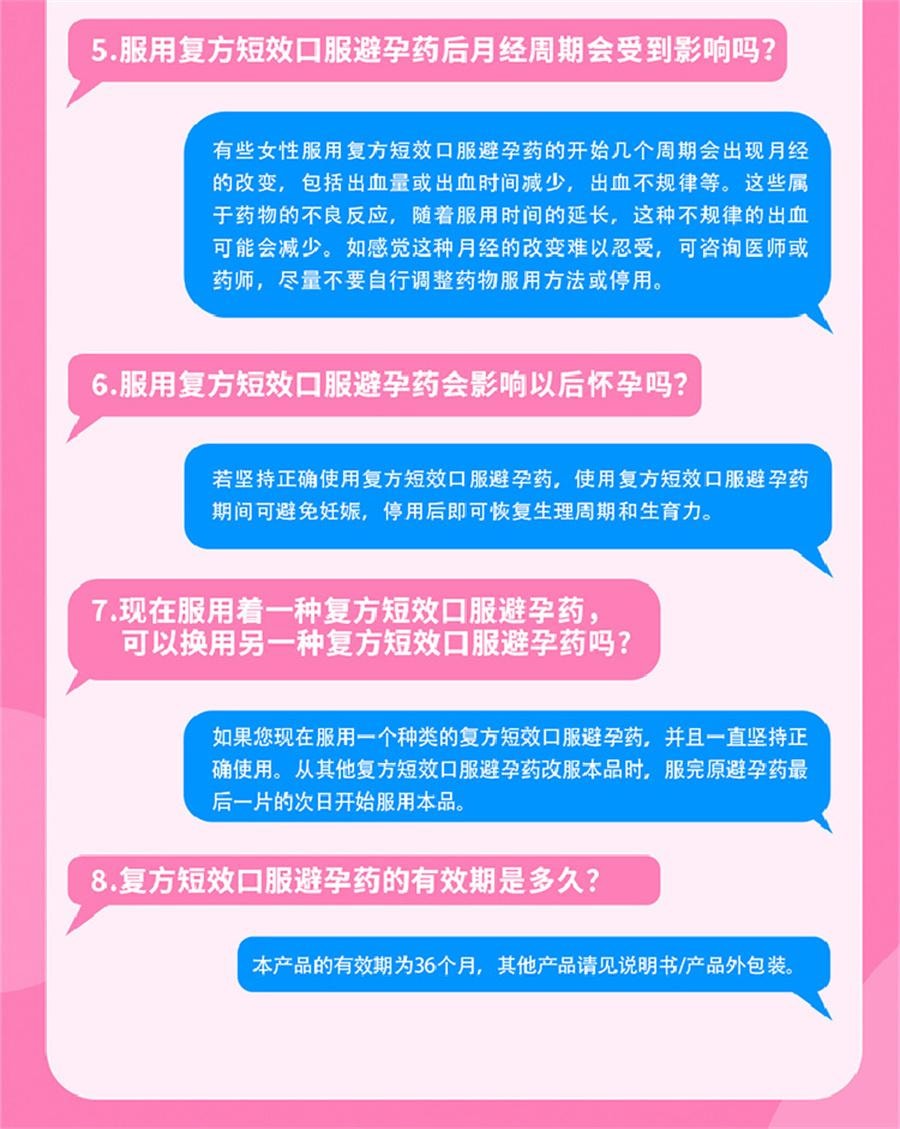 【中国直邮】  妈富隆 去氧孕烯炔雌醇片 短效口服避孕药房事前进口非紧急长期21片/盒