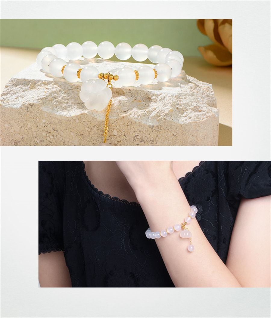 【中國直郵】 周大生 蓮蓬玉髓手串銀手鍊女國風小眾春夏手飾品送女友生日禮物 蓮蓬手鍊