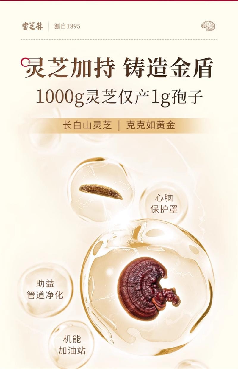 【中国直邮】 宝芝林 水蛭素破壁灵芝孢子粉胶囊30粒/瓶 免疫力中老年正品非纳豆激酶