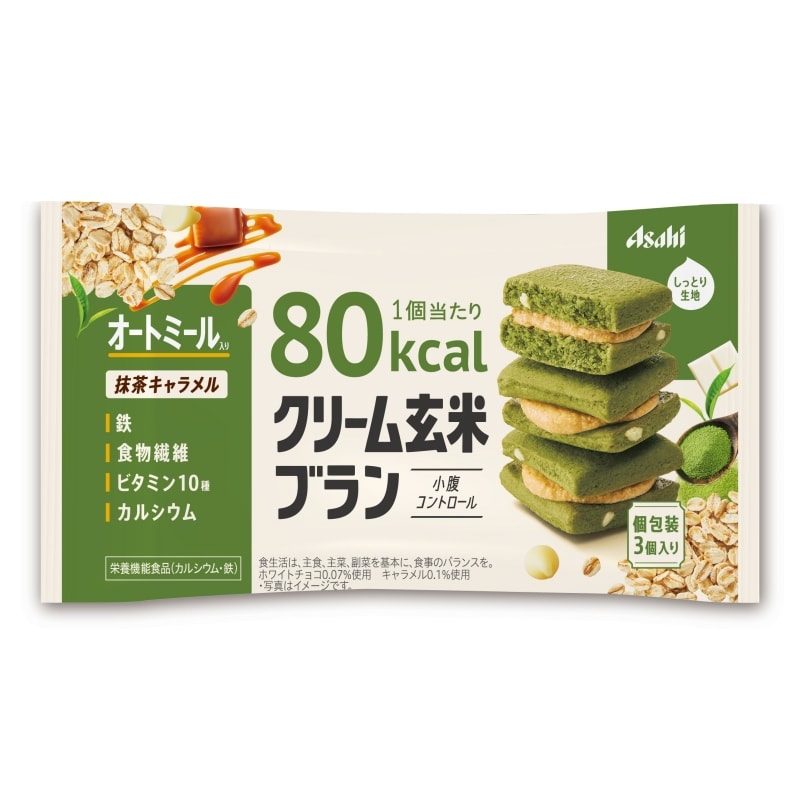 【日本直邮】日本朝日ASAHI系列食品 抹茶玄米夹心饼干72g(2枚×2袋) 已更新包装