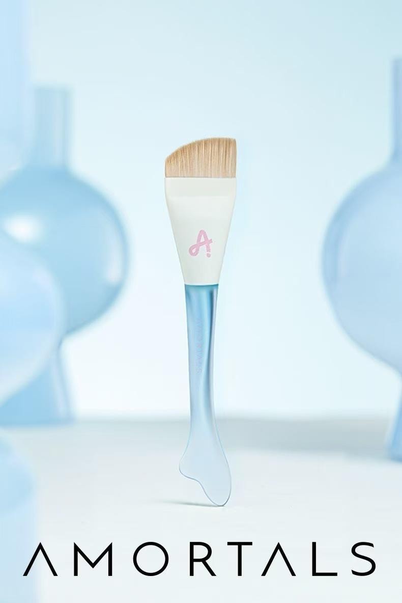 尔木萄 鱼尾粉底刷1只装 薄弧一字粉底刷 扁平头刀锋 无痕粉底液化妆刷