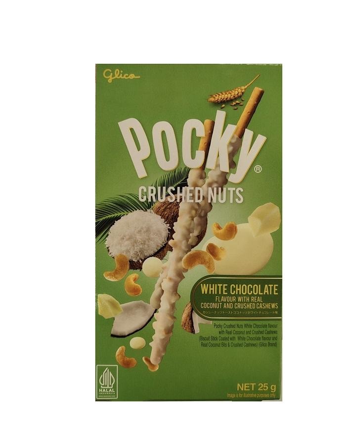 美国 格力高 POCKY 碎坚果系列 白巧克力椰子腰果碎 饼干棒 限量版 25g