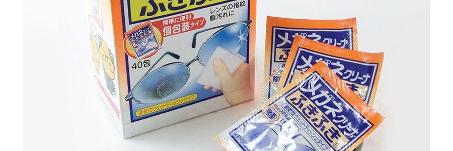 日本KOBAYASHI小林製藥 除菌去指紋鏡片清潔濕巾 40包入