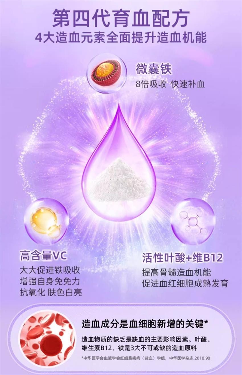 【中国直邮】 意之宝 红皇后育血粉 补铁剂贫血孕期女孕妇专用补气哺乳期 30袋1盒