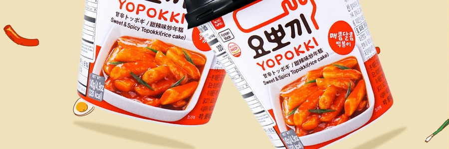 韓國YOPOKKI 0脂肪 辣炒年糕 甜辣味 杯裝 140g 【加熱即食】