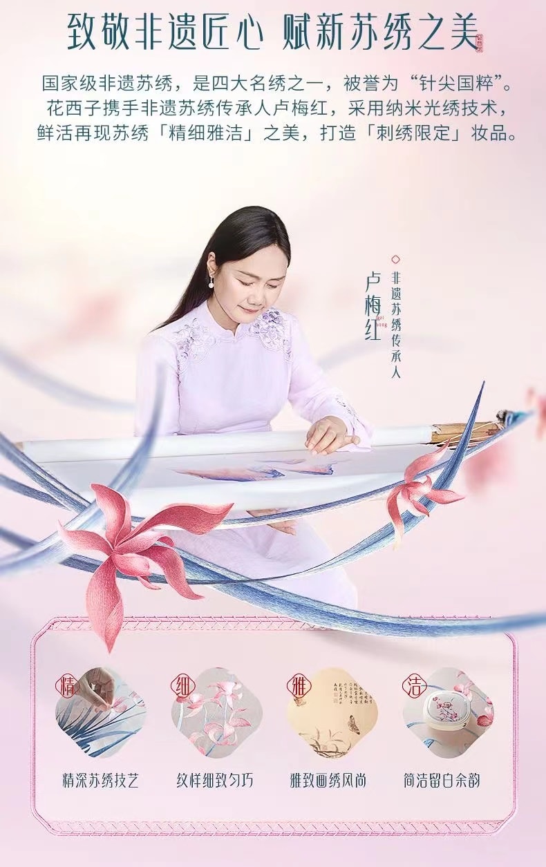 【中國直郵】 花西子FLORASIS 玉養蜜粉餅蘭花款定妝控油持久提亮好氣色腮紅胭脂 02 霧輕紗 透明啞光