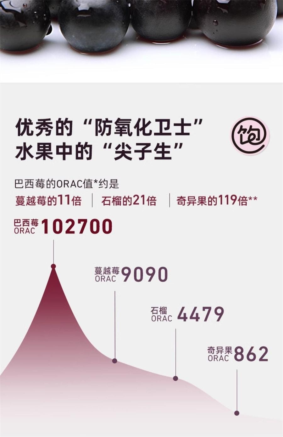 【中国直邮】 王饱饱 巴西莓粉花青素果蔬纤维粉冲饮品 10条装/盒