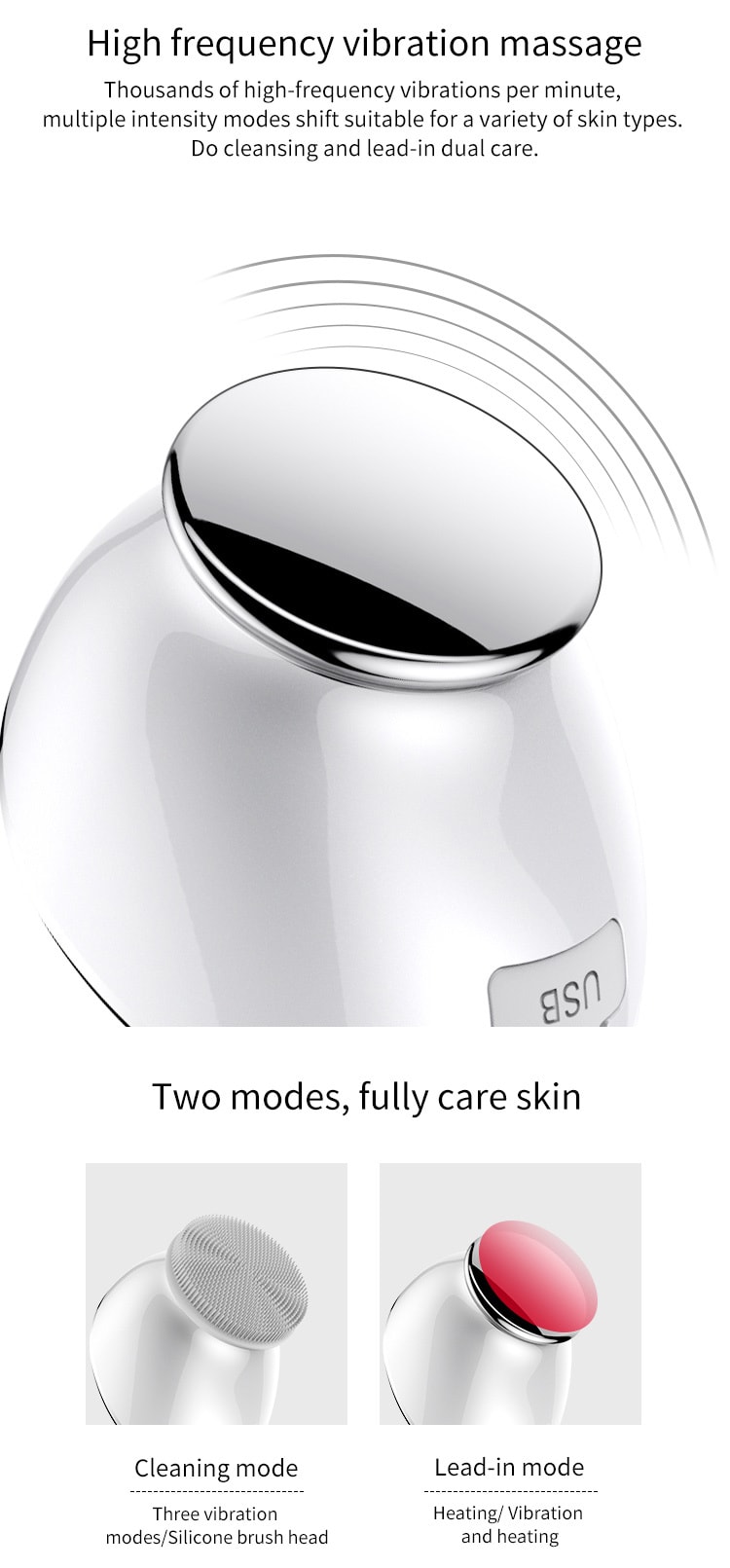 【潔膚嫩膚】KΛKUSΛN 去黑頭潔面溫感美容儀 白色 1件