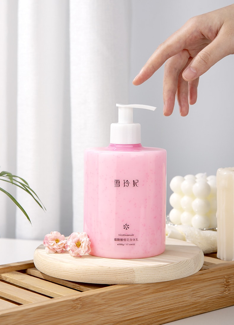 【中國直郵】雪玲妃 櫻花身體乳保濕滋潤秋冬止乾燥癢補水香味持久留香潤膚乳女500ml/瓶