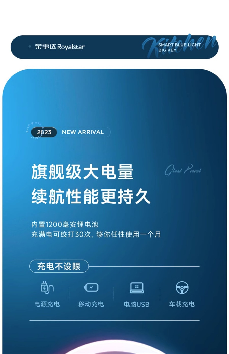 【中国直邮】荣事达  蒜泥神器电动搅蒜器蒜蓉大蒜捣碎器打蒜器压蒜器绞蒜捣蒜器   350ml三叶刀头