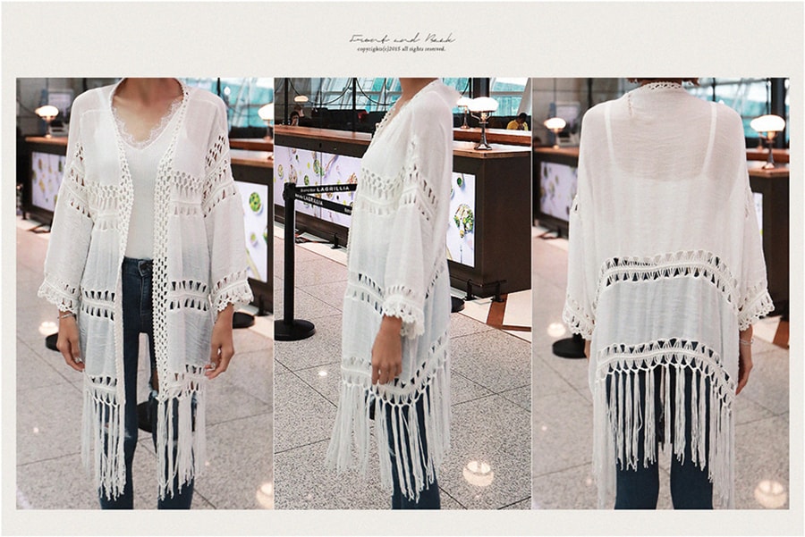 KOREA Bohemian Robe Tassel Cardigan One Size(S-M) [Free Shipping]