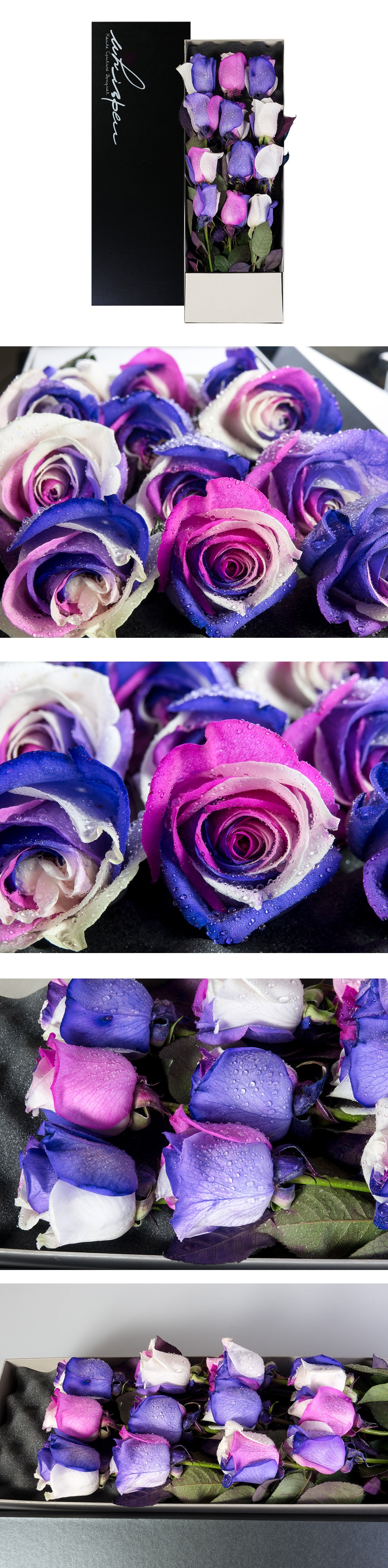 Whisper Bouquet fresh  rose flower (violet rose box)
