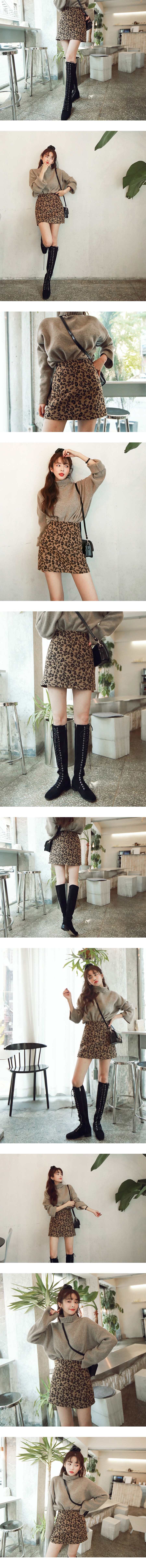 SSUMPART High Rise Leopard Mini Skirt #Brown M(27-28)