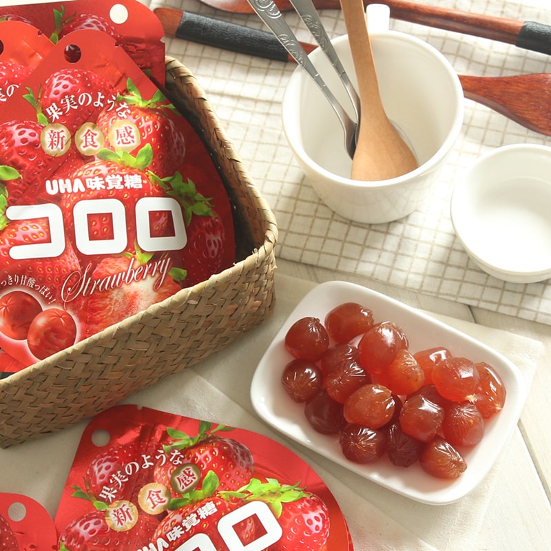 【日本直邮】UHA悠哈味觉糖 冬季限定 全天然果汁软糖 草莓味 48g