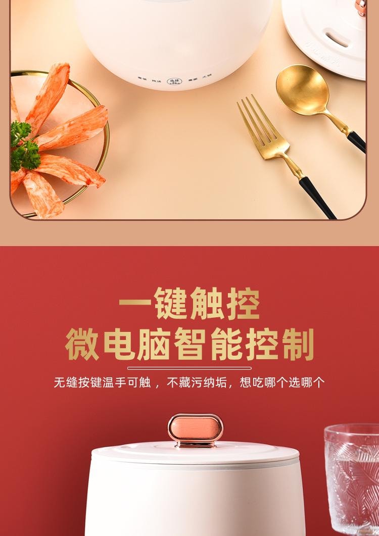 多蒙 宿舍单人智能煮饭锅陶瓷釉1-3人食电饭煲 1 把