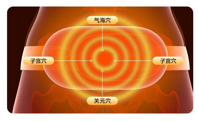 【中国直邮】 冇心 暖宫腰带女生用大姨妈痛肚子疼神器痛经缓解宫寒保暖宝宝礼物 奶油米