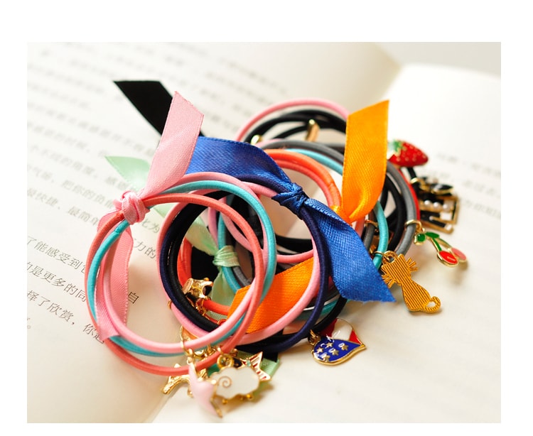 樂學辦公(LEARN&amp;WORK) 韓版簡約可愛女頭繩 5個入 顏色隨機