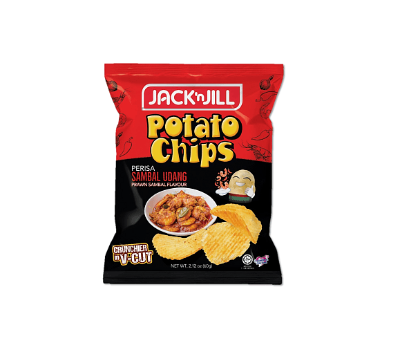 Jigs Potato Crisps Sambal Udang Flavour 60g