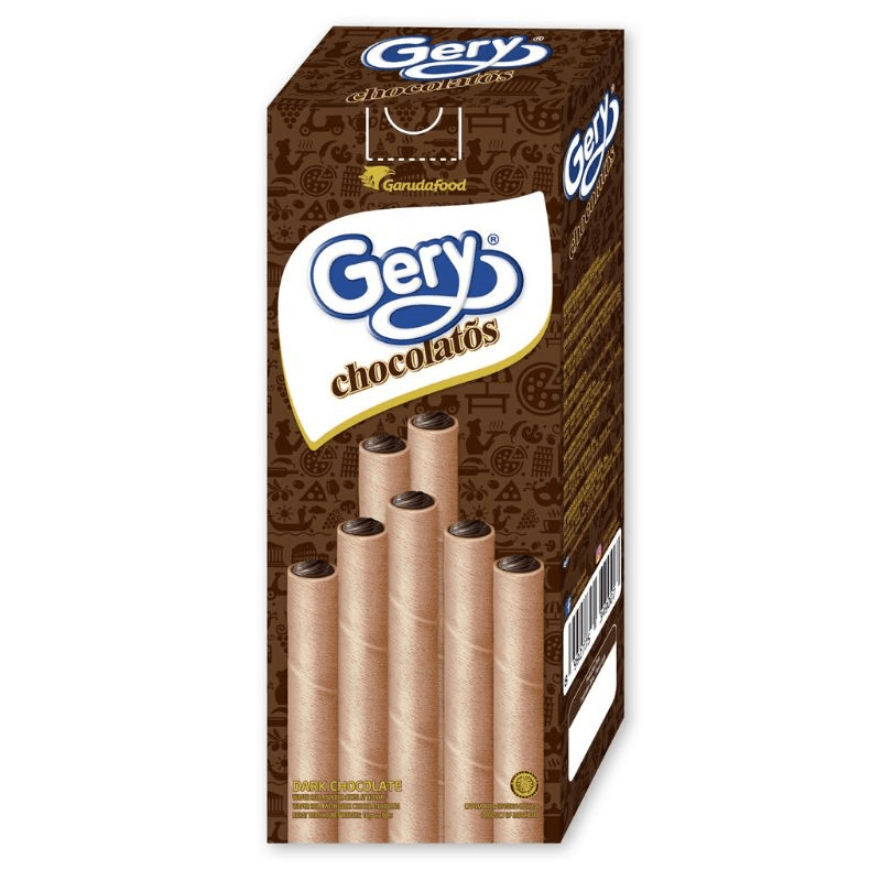 GARUDAFOOD GERY Chocolatos Wafer Roll Dark Chocolate Flavour 160g