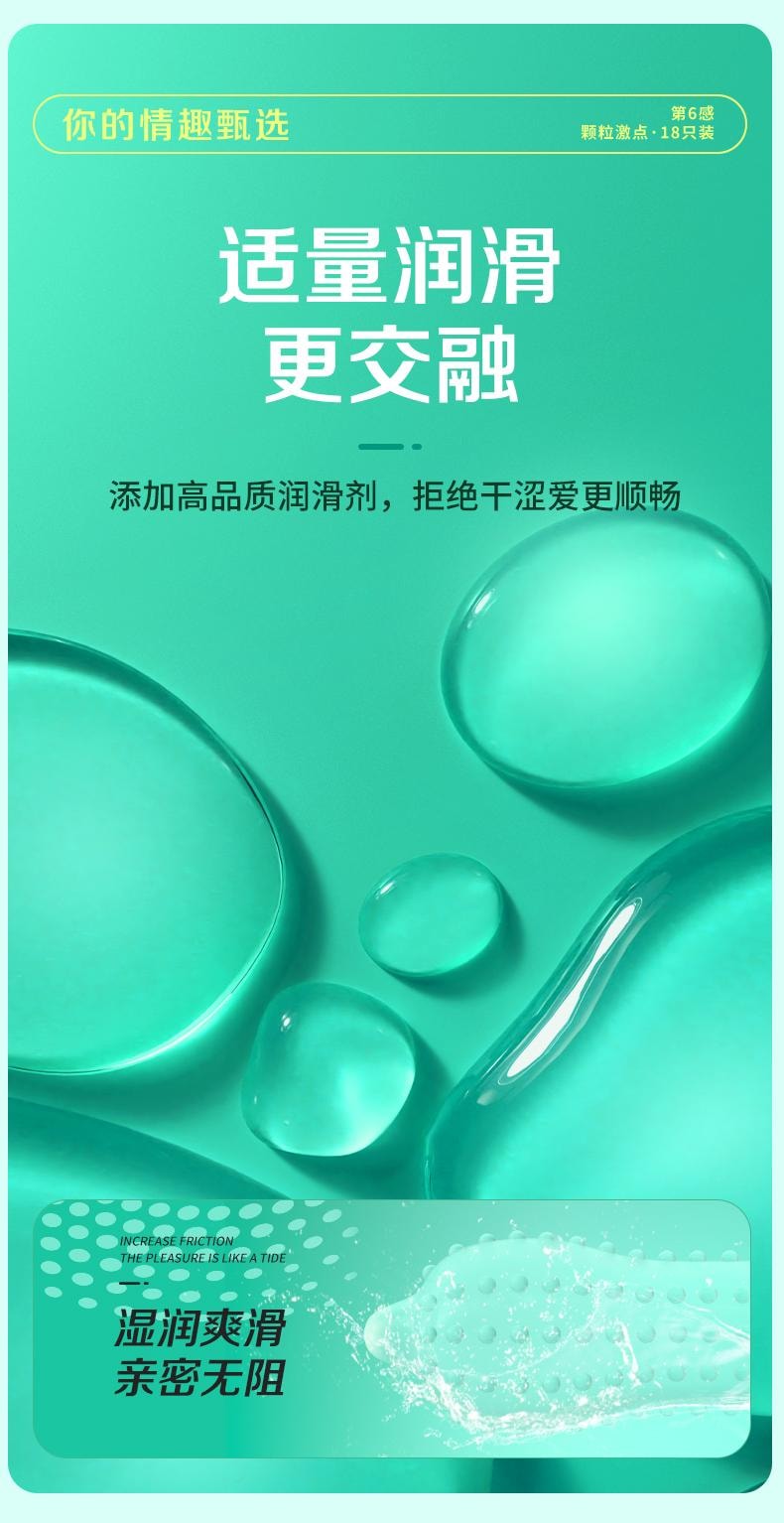 【中国直邮】 第6感 颗粒激点避孕套18只装*2盒 狼牙大颗粒带刺情趣男用品安全正品超薄