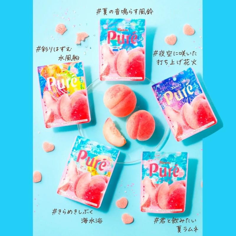 日本 KANRO 期间限定 夏季水蜜桃 甜蜜爱心汽水软糖 52g