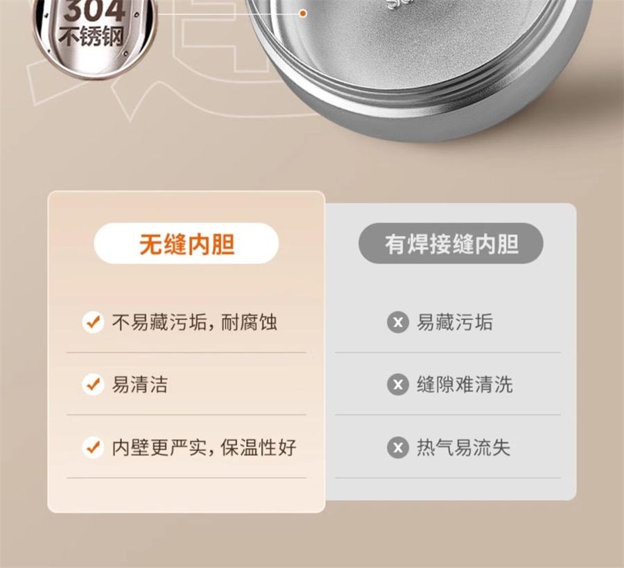 【中国直邮】 九阳 保温饭盒上班族保温桶不锈钢饭盒便当盒餐盒饭盒学生专用餐  榛果金-2.0L