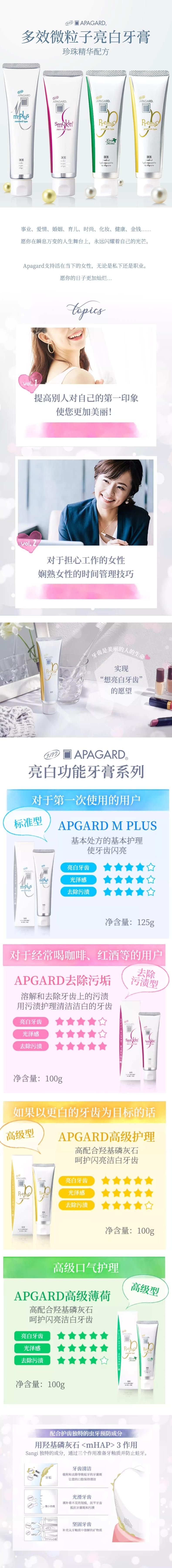 【日本直效郵件】 日本 APAGARD 多效微粒子 亮白牙膏 金色高級護理型 53g
