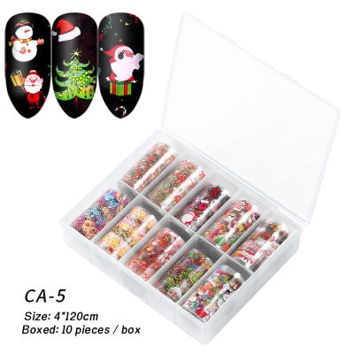 Cinderella's choice manicure Halloween Christmas star nail stickers 10 squares 4 * 120cm #Christmas sky paper 05
