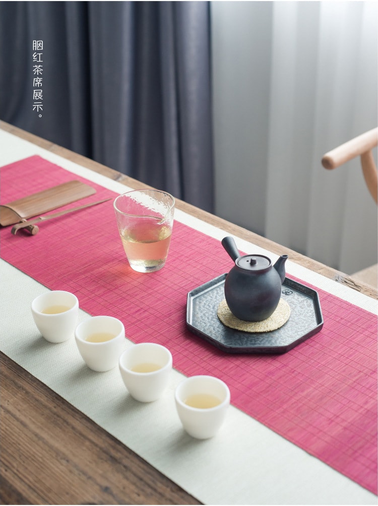 Tea mat bamboo tea ceremony accessories tea table handmade super thin bamboo silk Zen Japanese Brown 2m