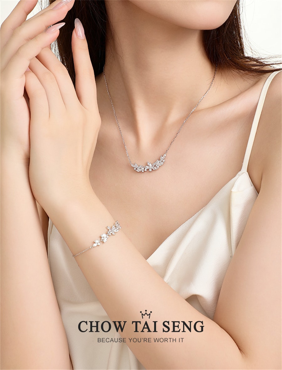 中国直送】Zhou Taisheng 藤の花のネックレス スターリング