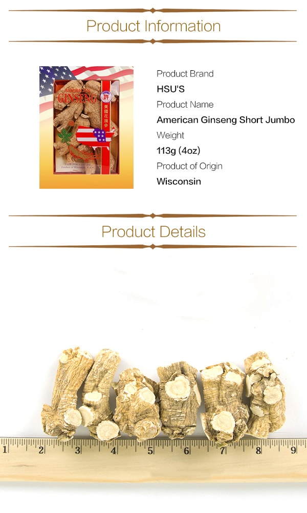 American Ginseng Short Jumbo 4oz (113g)