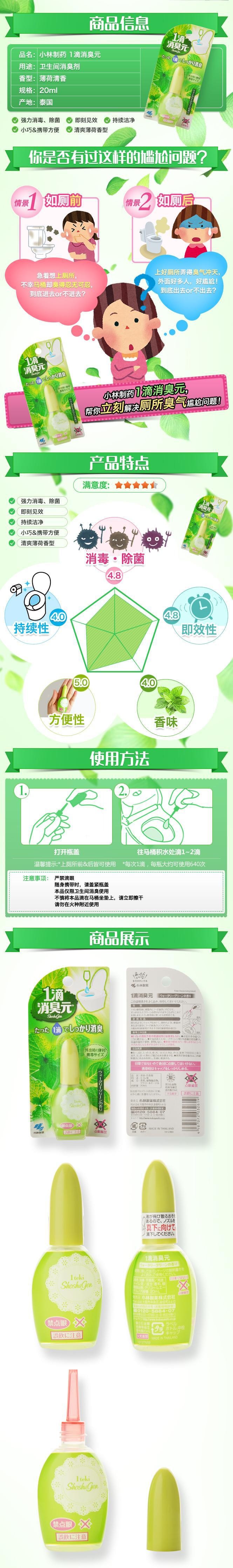 日本KOBAYASHI小林製藥 一滴消臭元植物清香 20ml