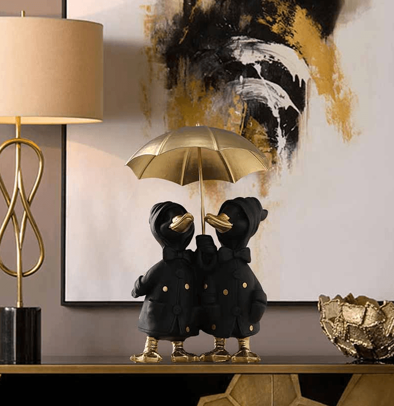 【中国直邮】简微娜 2019 创意精致鸭摆件家居装饰品 黑色#1件