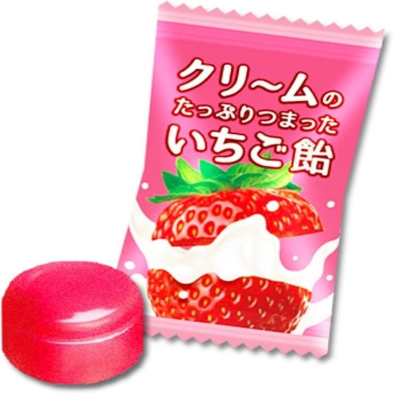 【日本直邮】日本 UHA悠哈 浓厚奶油夹心草莓硬糖 45g
