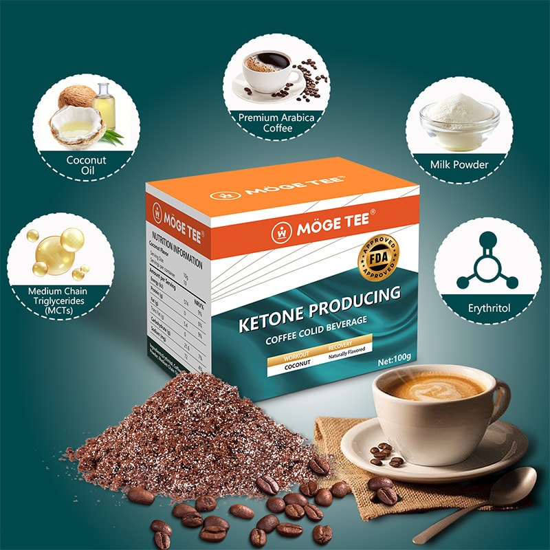 美國 願茶 Keto咖啡含MCT油的即食咖啡粉阿比卡咖啡粉牛奶粉中等烘焙冷咖啡每包3.53盎司(10袋)