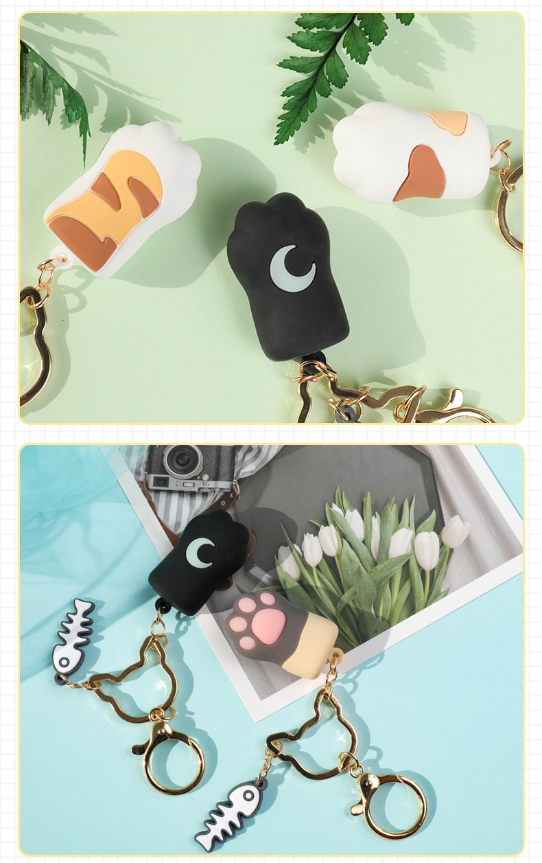 【中国直邮】黄油猫 二代猫爪钥匙扣盲盒硅胶挂件发光解压玩具 单个装