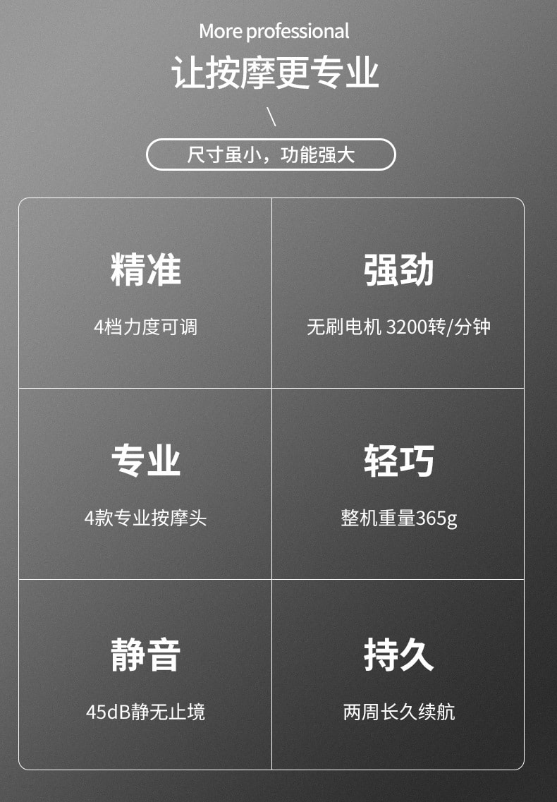 【中国直邮】MINI筋膜枪无刷小型按摩枪肌肉放松器 黑色款