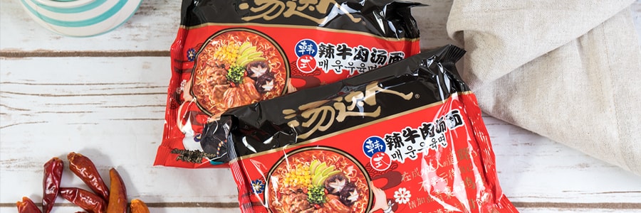 台湾统一 汤达人 五连包 韩式辣牛肉汤面 625g 包装随机发送