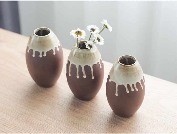Creative handmade ceramic vases Home desk decoration ornaments Dried flowers hydroponic flowers