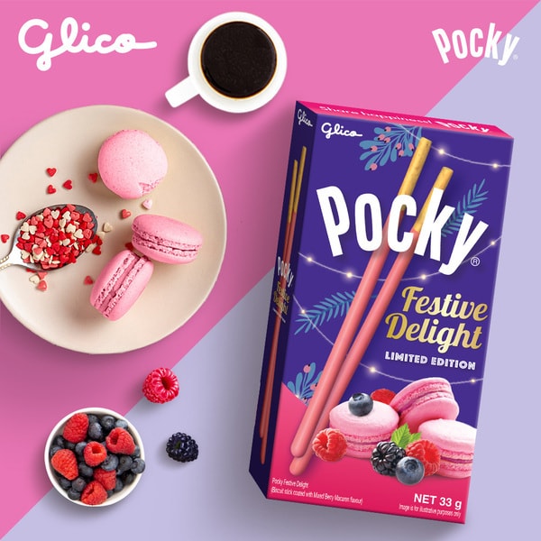 Pocky Festive Delight Mixed Berry Macaron Flavoured Cream Limited