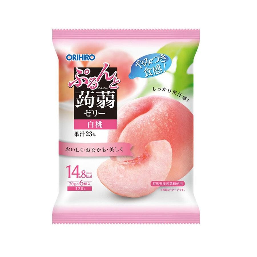 【日本直邮】 日本 ORIHIRO 大林至菓蒟蒻果冻白桃味20g*6包/120g