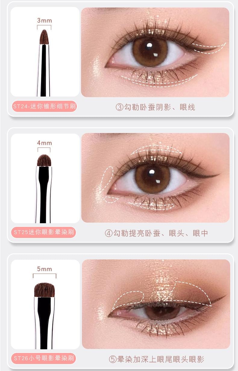 Angled Pony Hair Eye Brush Set – 5-Pcs